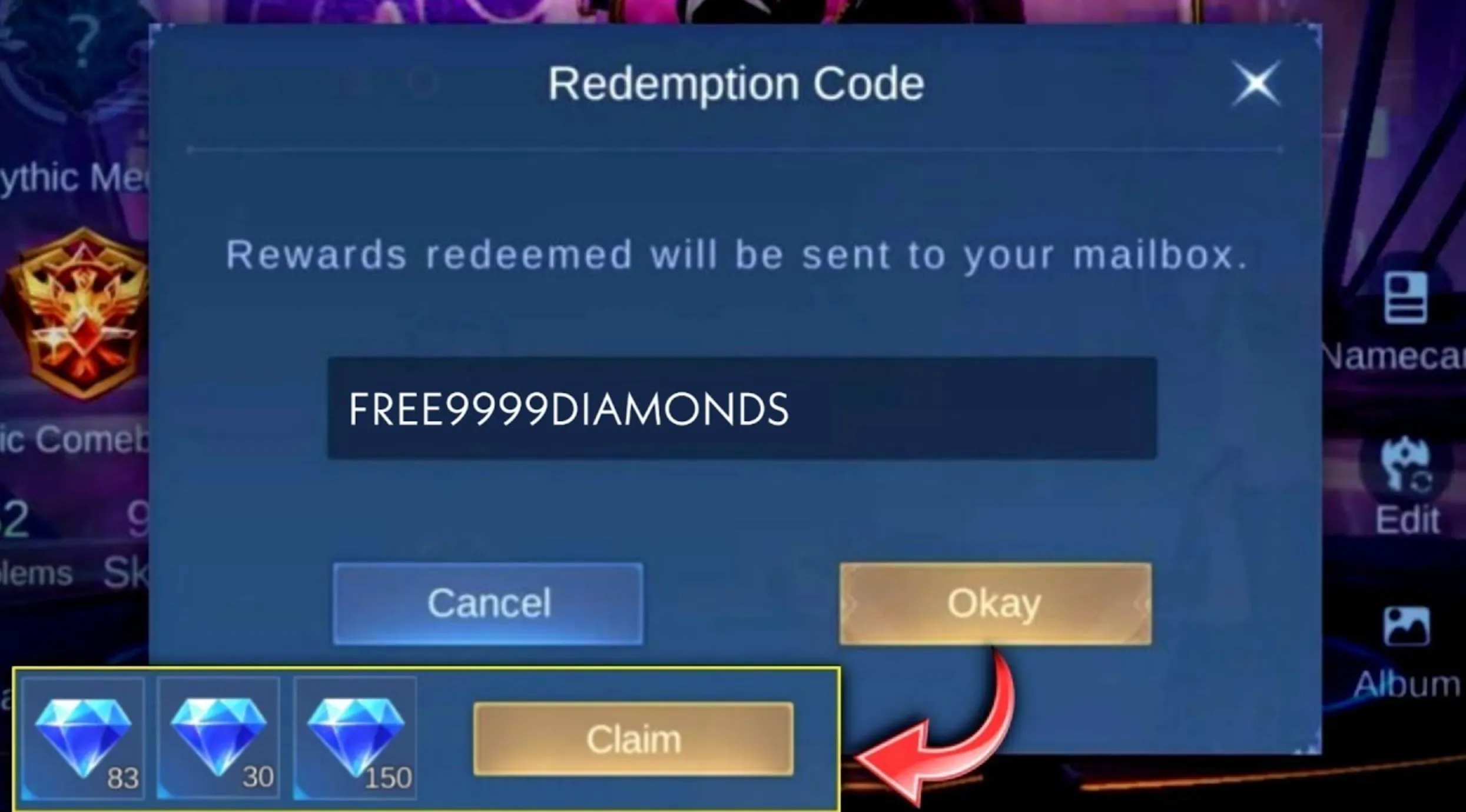 Redeem Codes mobile legends